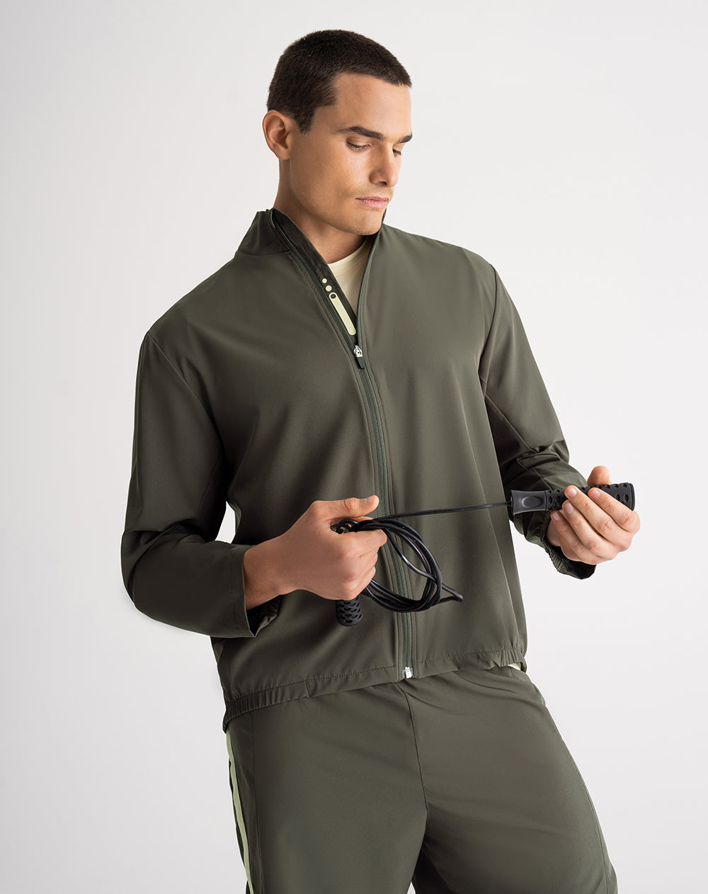Chaqueta regular fit sin capucha verde
