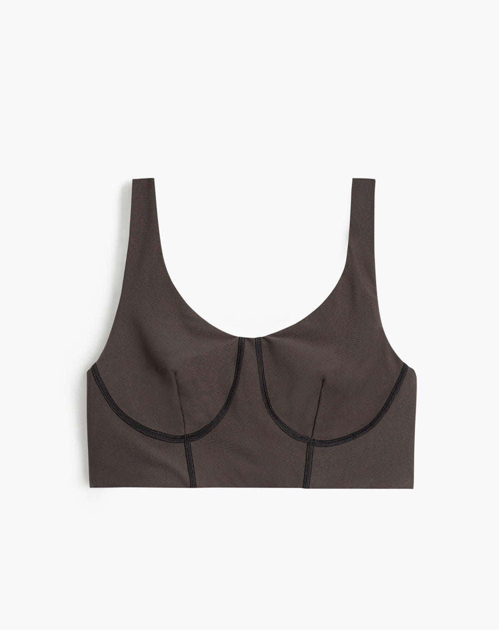 Top deportivo soporte medio control humedad café