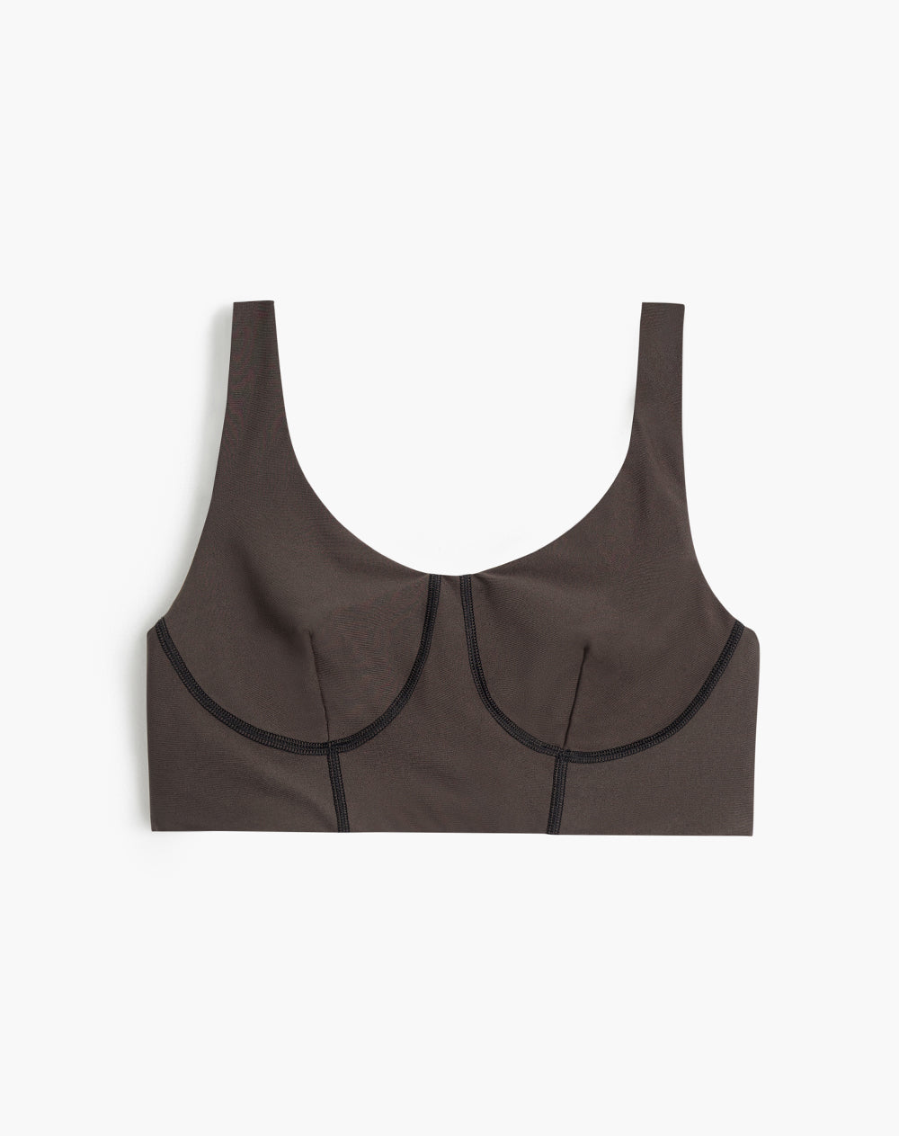 Top tiras anchas soporte medio cafe