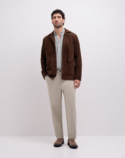 Pantalón regular tiro medio caqui hombre