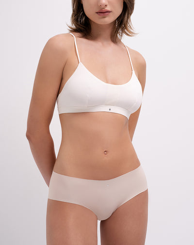 Top soporte medio microfibra vainilla