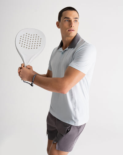 Polo deportiva hombre control humedad azul