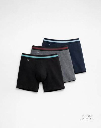 Bóxer medio panel amplio x3unds surtido