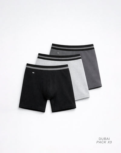 Bóxer medio panel amplio x3unds surtido