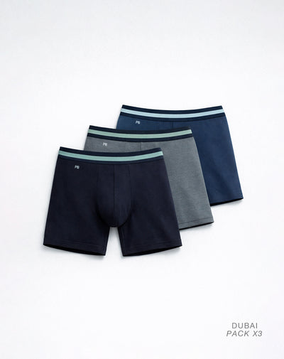 Bóxer medio panel amplio x3unds surtido