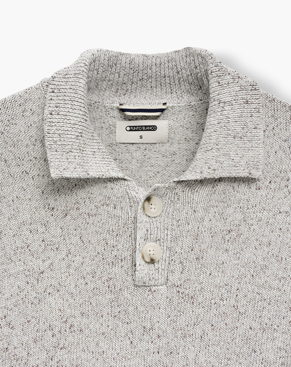 Buzo tipo polo regular algodón gris hombre