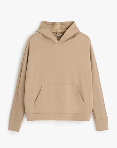 Buzo holgado con capucha caramelo mujer