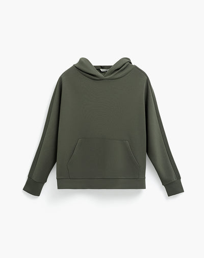 Buzo confort tipo hoddie tacto suave verde mujer