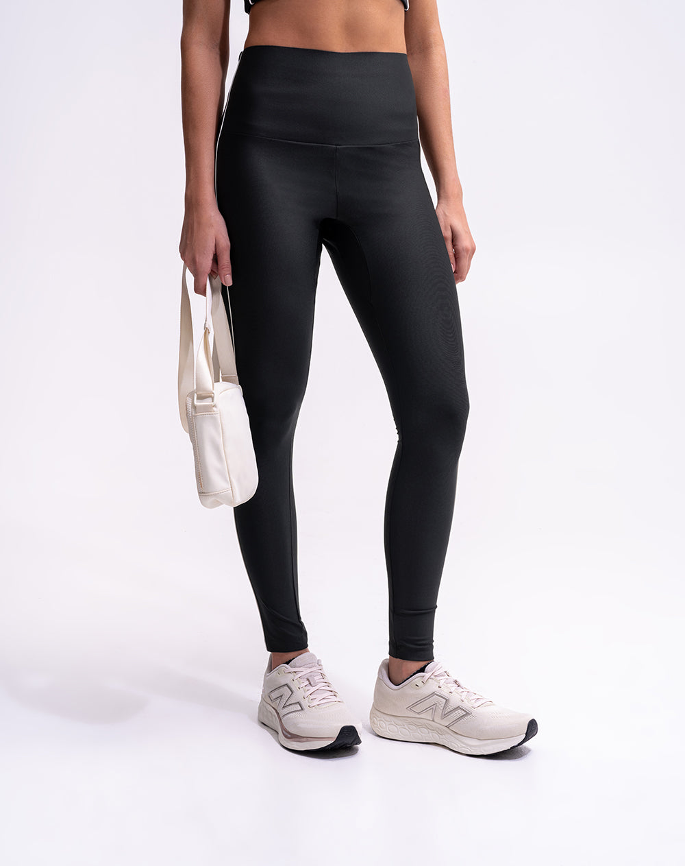 Legging deportivo tiro alto control abdomen negro mujer