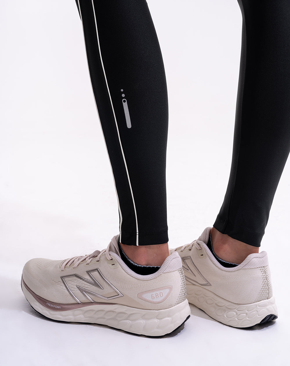 Legging deportivo tiro alto control abdomen negro mujer