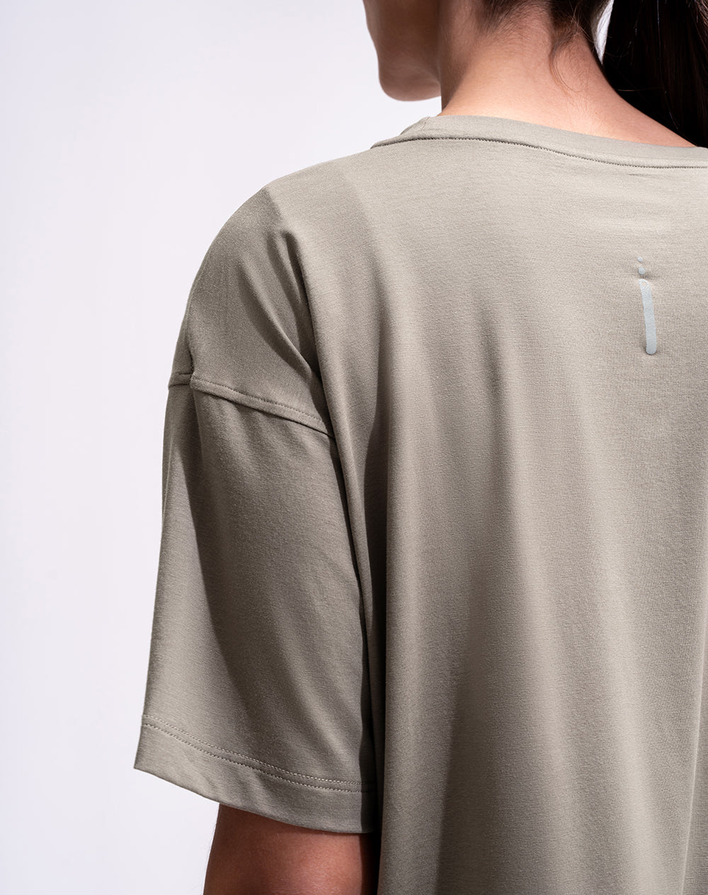 Camiseta deportiva tacto frío café mujer