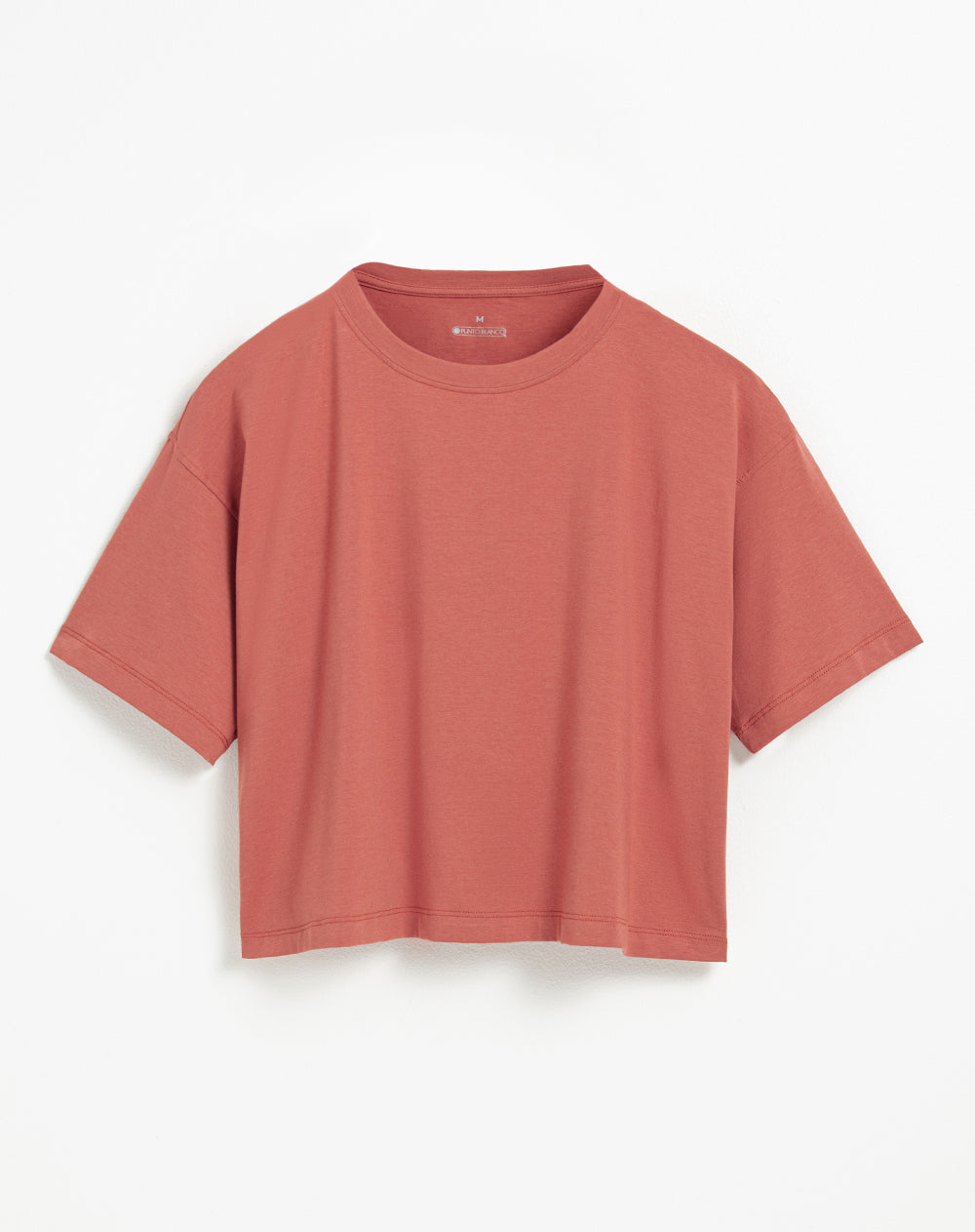 Camiseta deportiva mujer tacto suave terracota