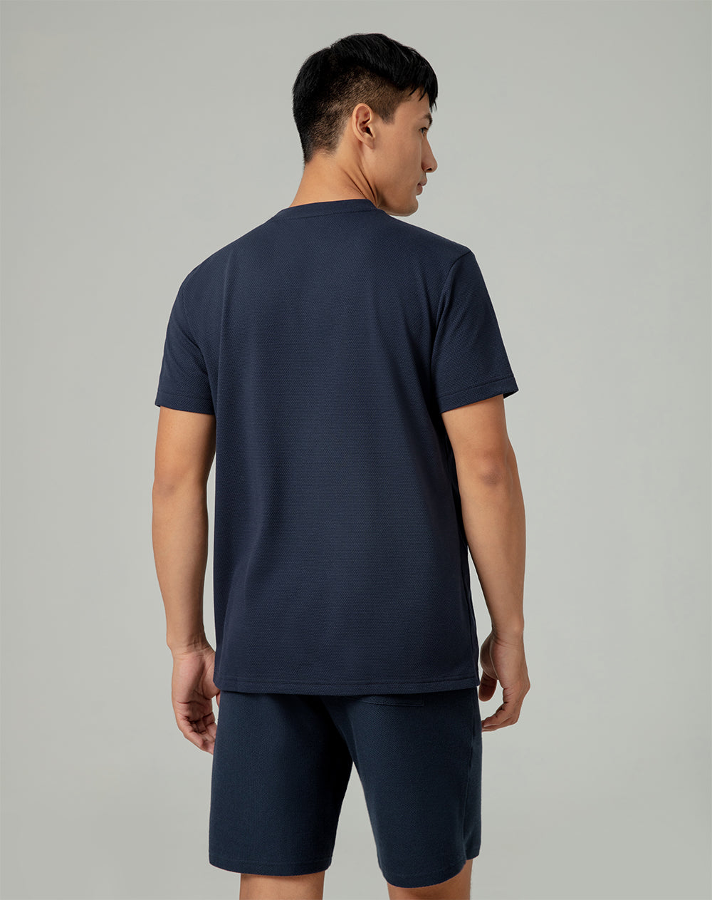 Camiseta en algodón sostenible azul oscura para hombre