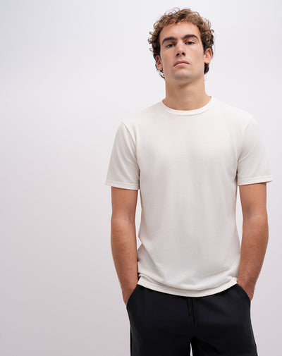 Camiseta confort regular crema hombre