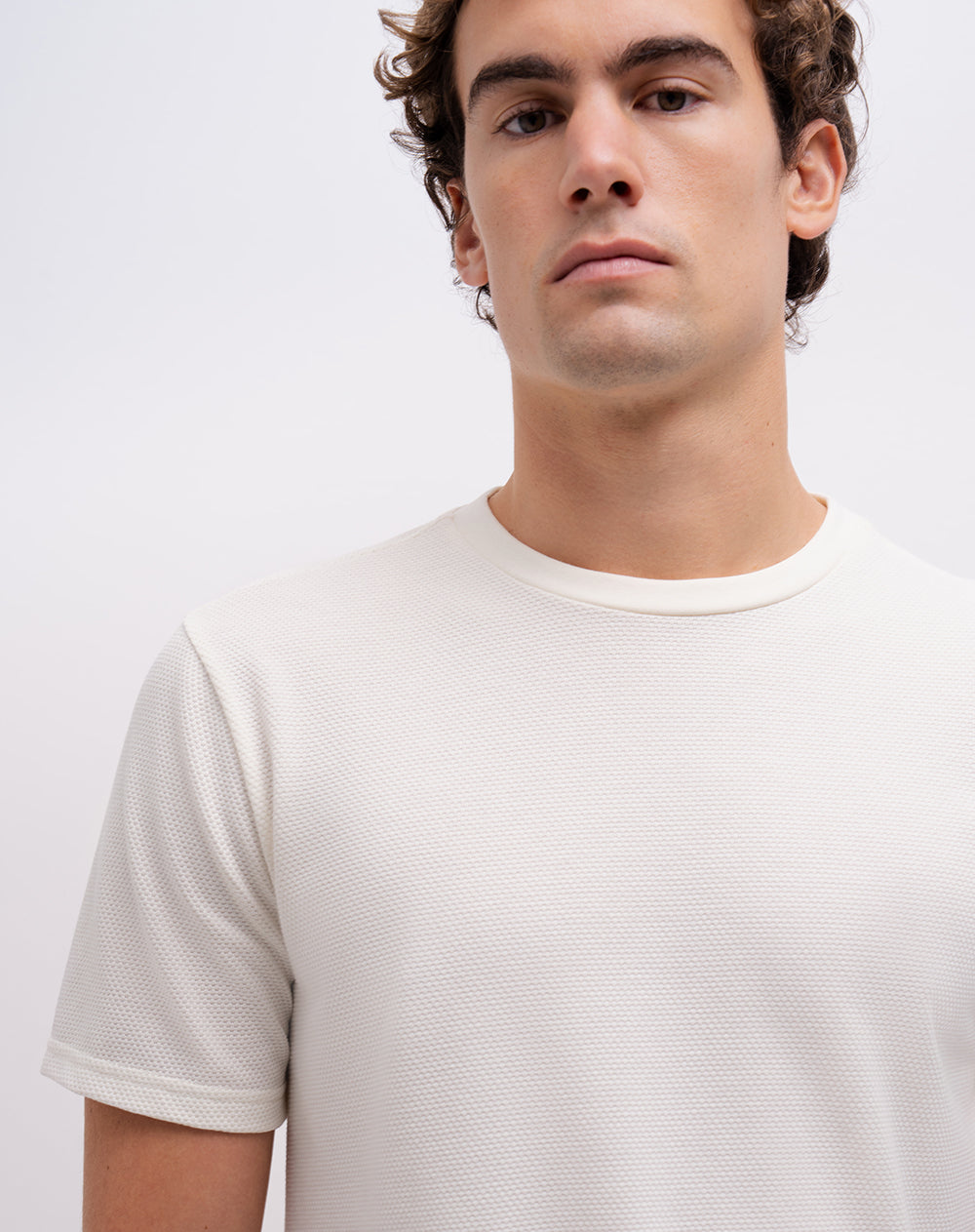 Camiseta confort regular crema hombre