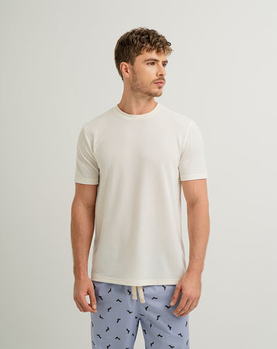 Camiseta en algodón sostenible crema para hombre
