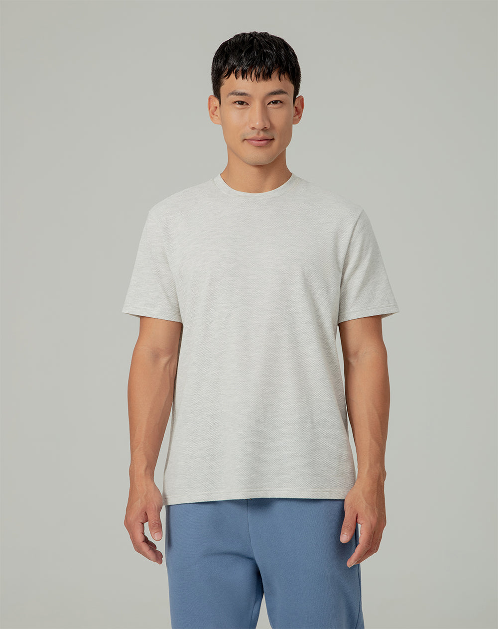 Camiseta en algodón sostenible gris clara para hombre