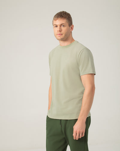 Camiseta en algodón sostenible verde claro para homre
