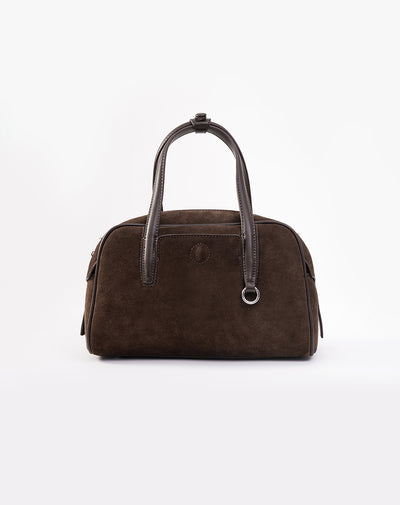 Bolso maletín tipo gamuza café