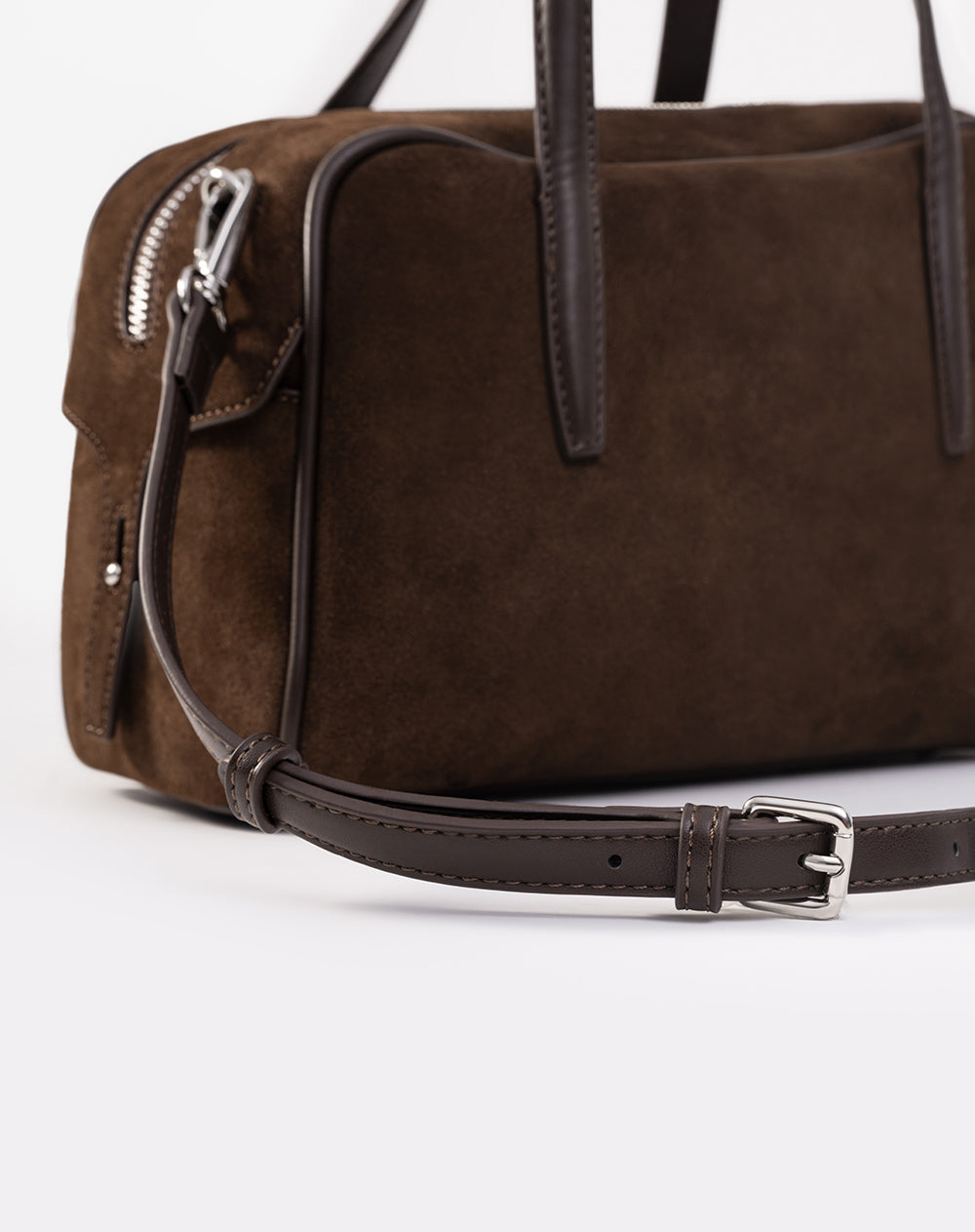 Bolso maletín tipo gamuza café