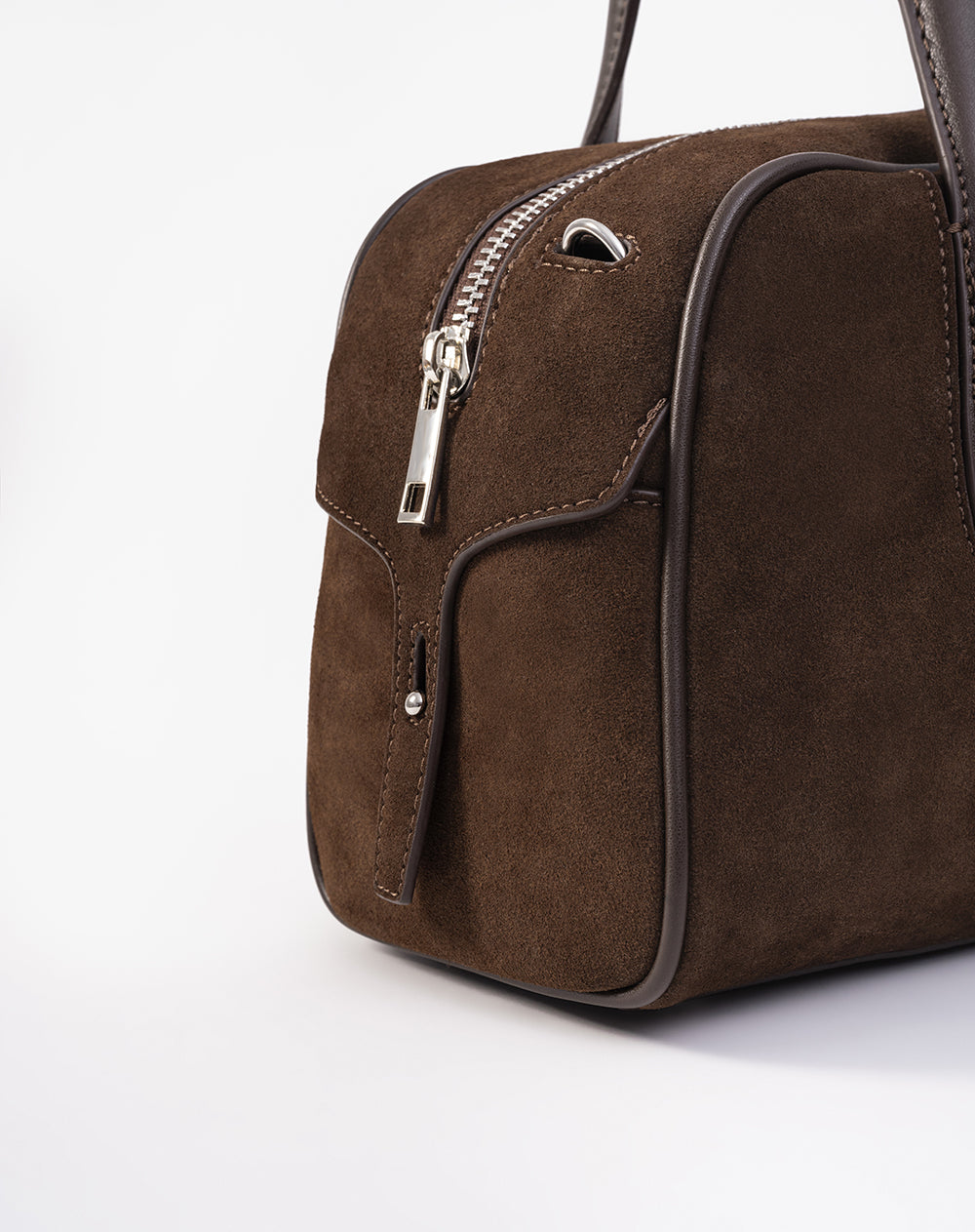 Bolso maletín tipo gamuza café