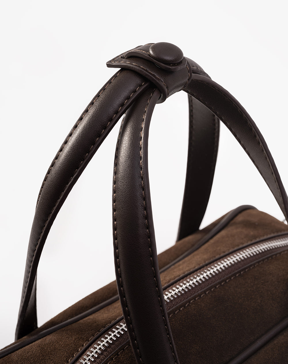 Bolso maletín tipo gamuza café