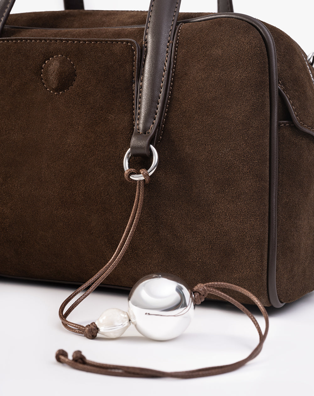 Bolso maletín tipo gamuza café