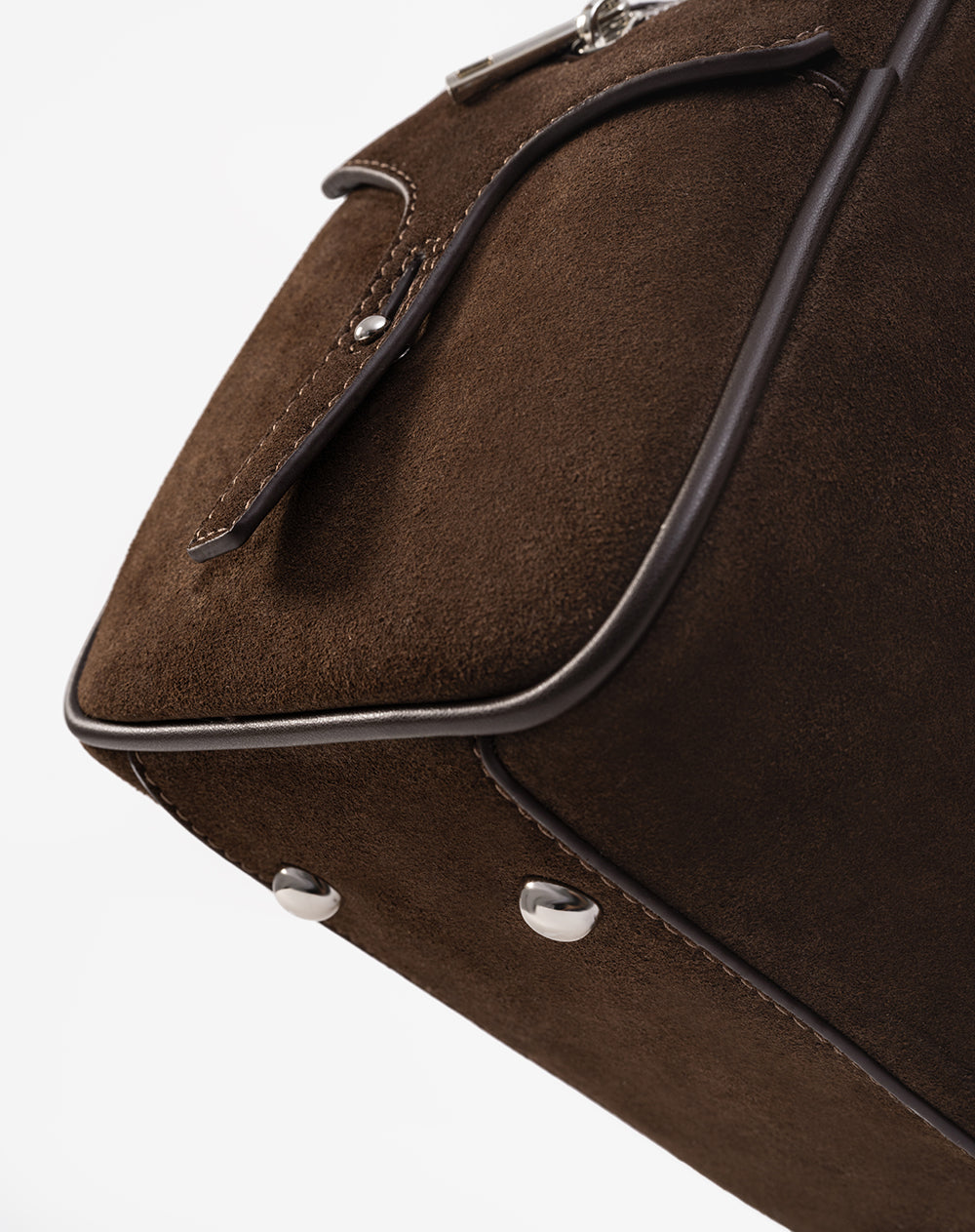 Bolso maletín tipo gamuza café