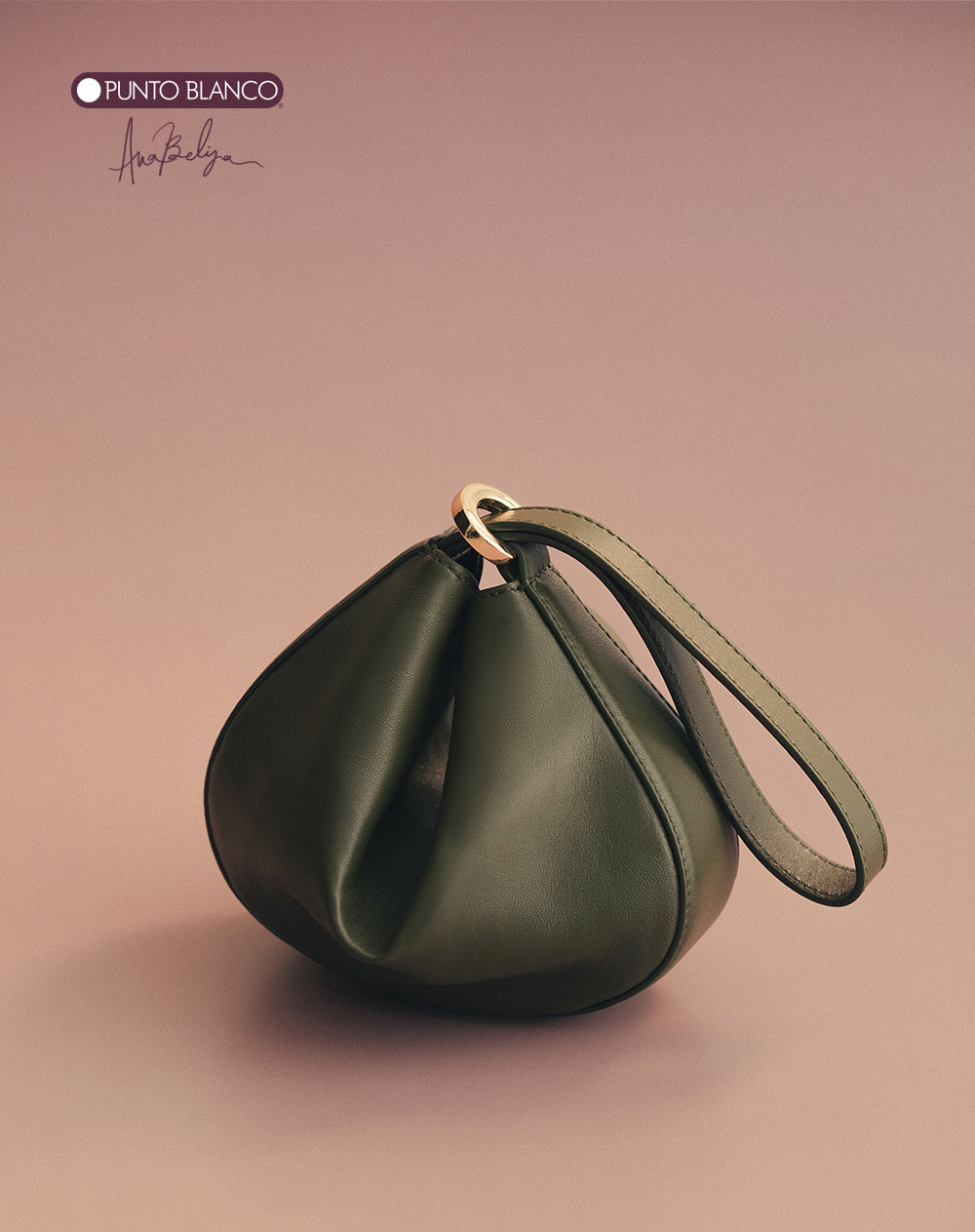 Bolso de mano tipo pulsera  en cuero Ana Beliza