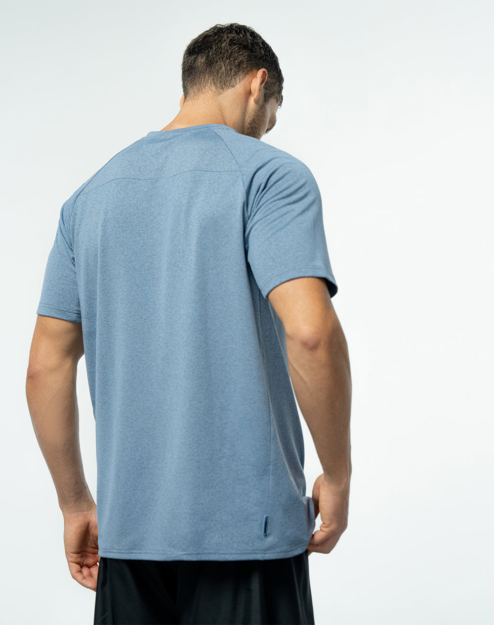 Camiseta deportiva  hombre control humedad azul