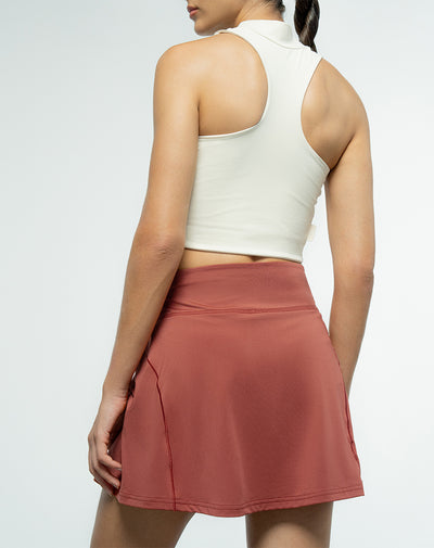 Falda de tenis ciclista interno terracota mujer
