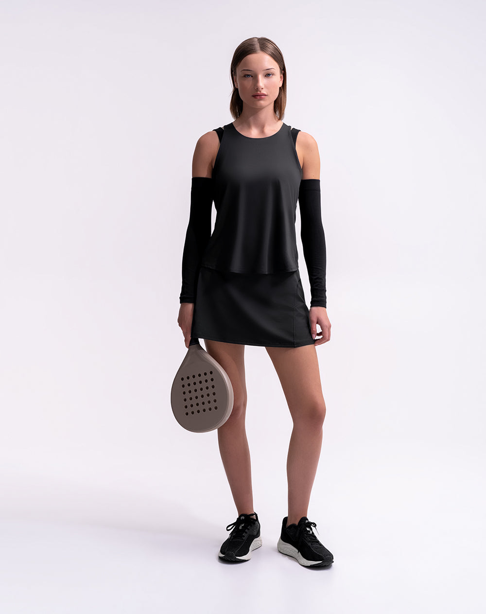 Falda de tenis ciclista interno negra mujer