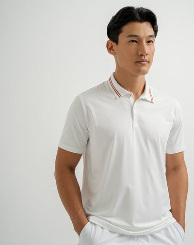 Polo deportiva hombre control humedad blanco