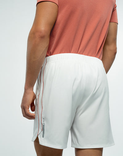 Pantaloneta deportiva con malla interna blanca hombre