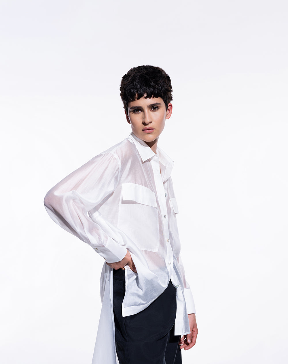 Camisa manga larga oversize cola crudo | Colombiamoda
