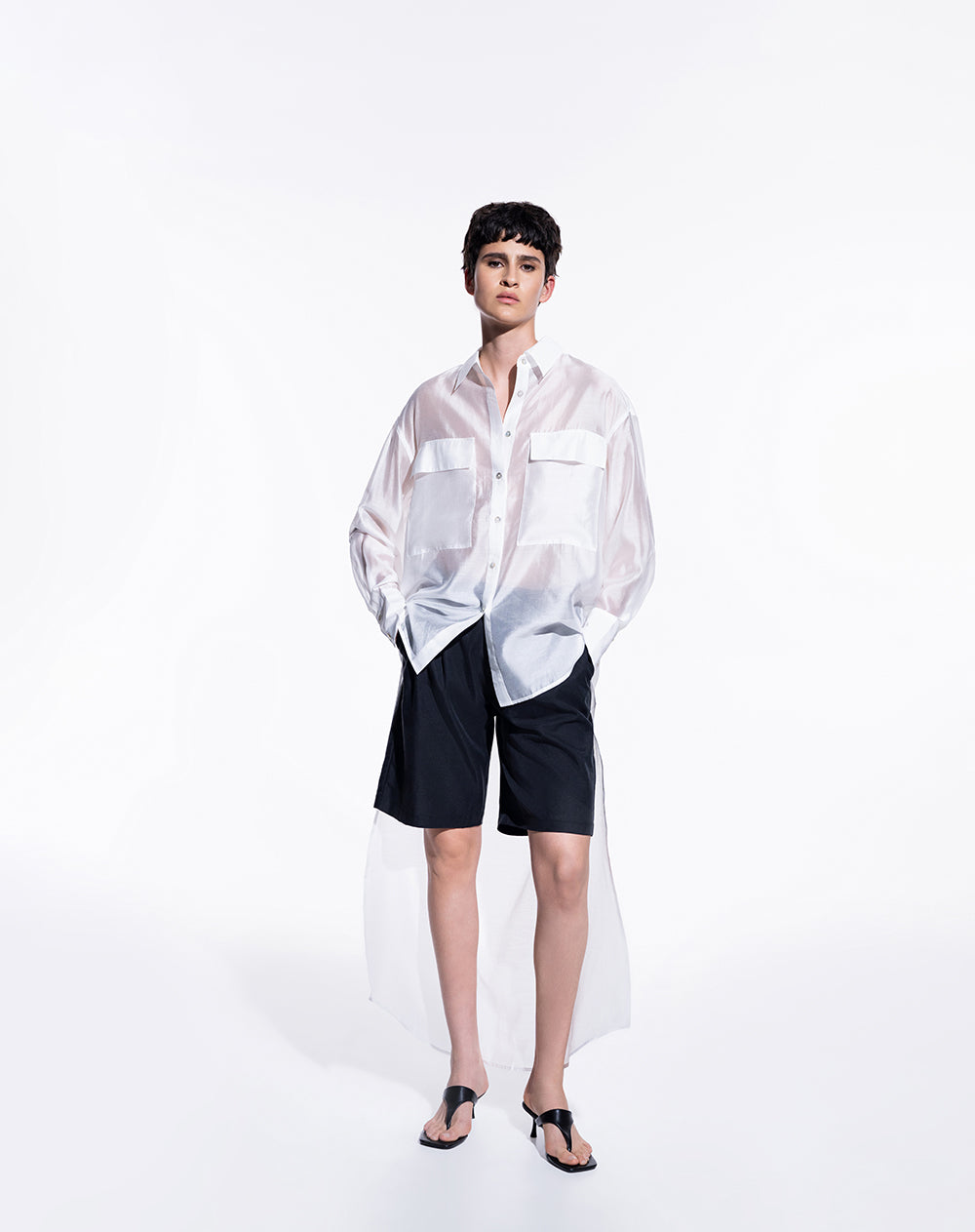 Camisa manga larga oversize cola crudo | Colombiamoda