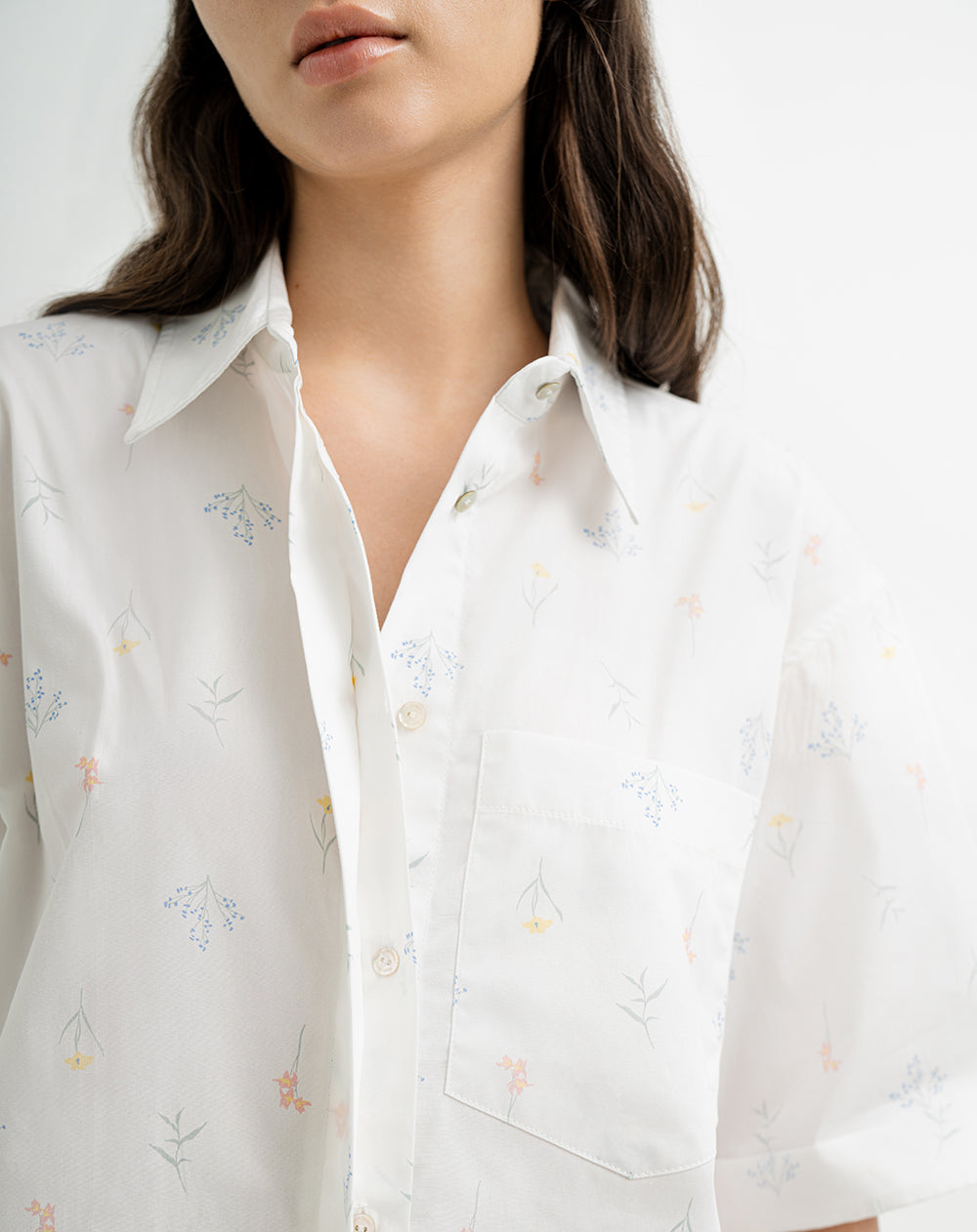 Camisa de pijama mujer algodón blanco estampado
