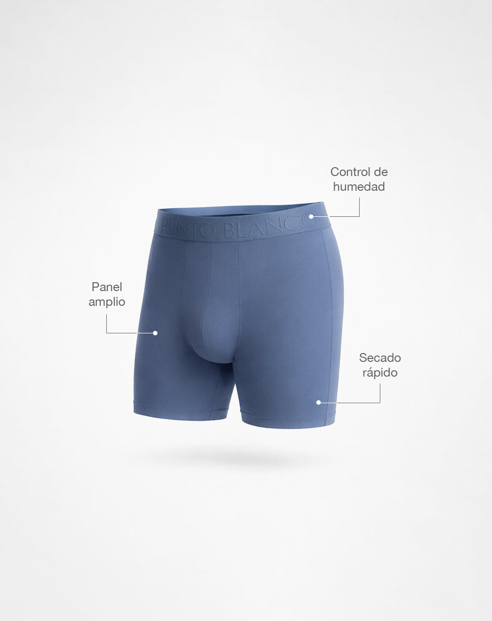 Bóxer deportivo largo microfibra azul