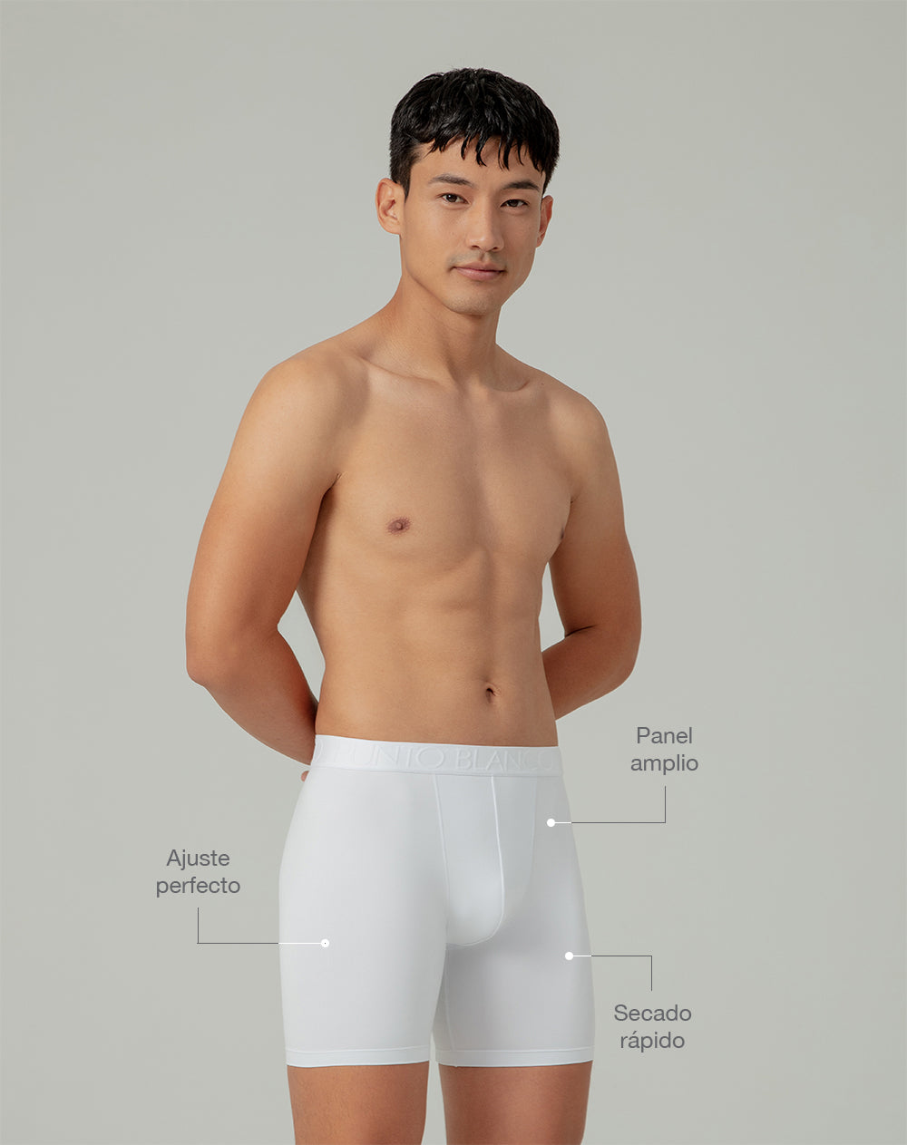 Bóxer deportivo largo microfibra blanco