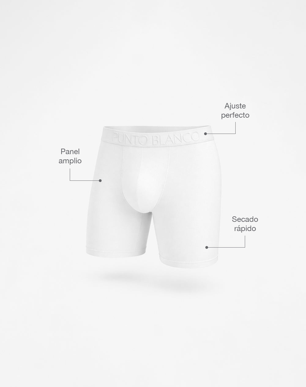 Bóxer deportivo largo microfibra blanco