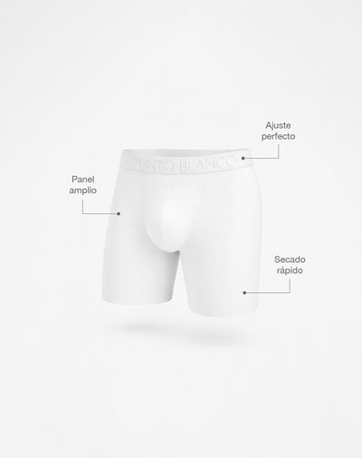 Bóxer deportivo largo microfibra blanco