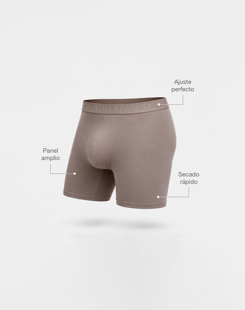 Bóxer deportivo largo microfibra café