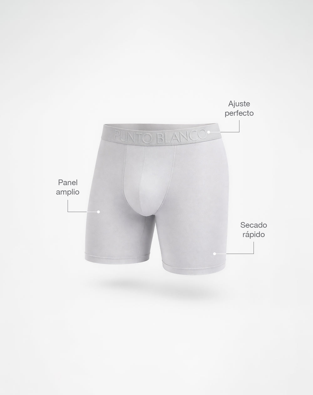 Bóxer deportivo largo microfibra gris