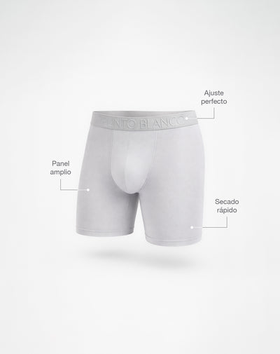 Bóxer deportivo largo microfibra gris