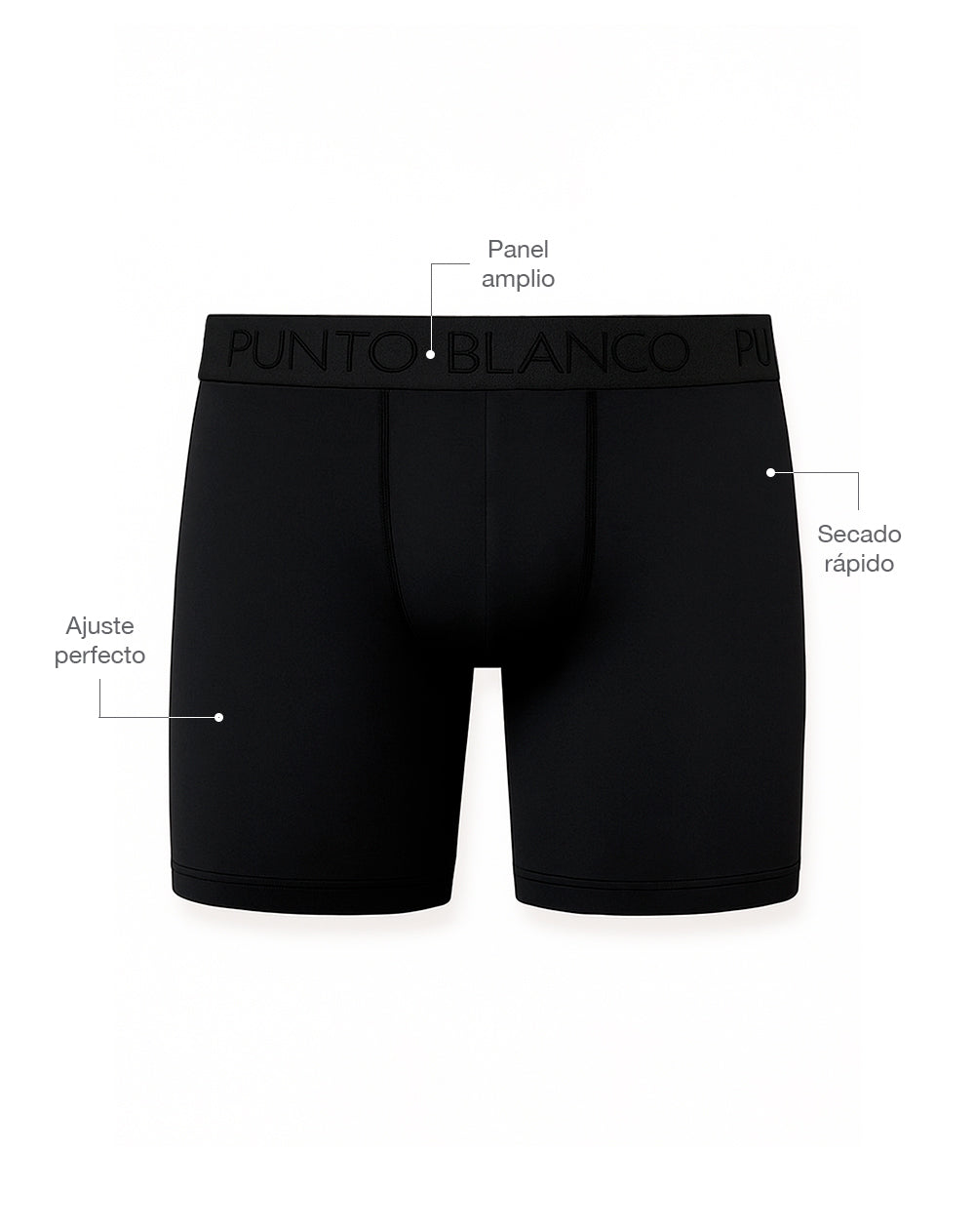 Bóxer deportivo largo microfibra negro