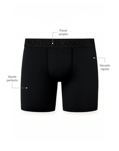 Bóxer deportivo largo microfibra negro