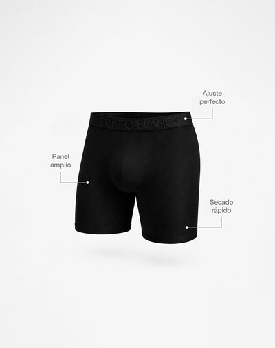 Bóxer deportivo largo microfibra negro