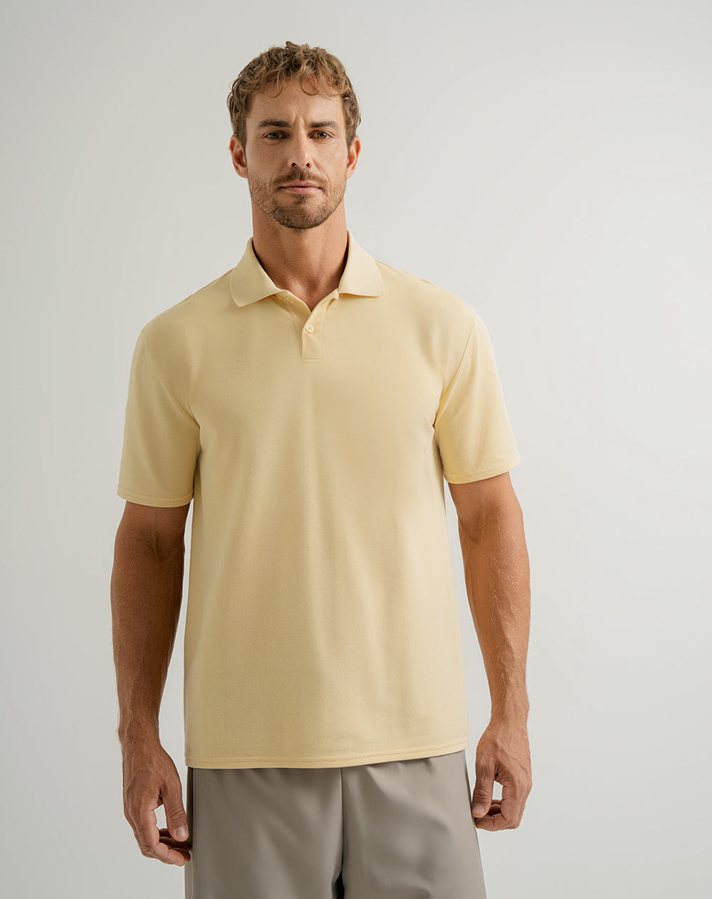 Polo regular algodón supima amarilla hombre
