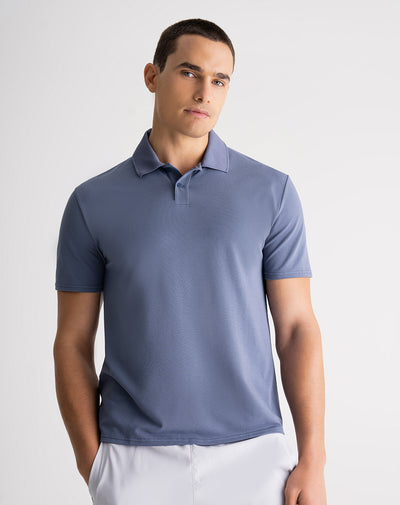 Polo regular algodón supima azul hombre