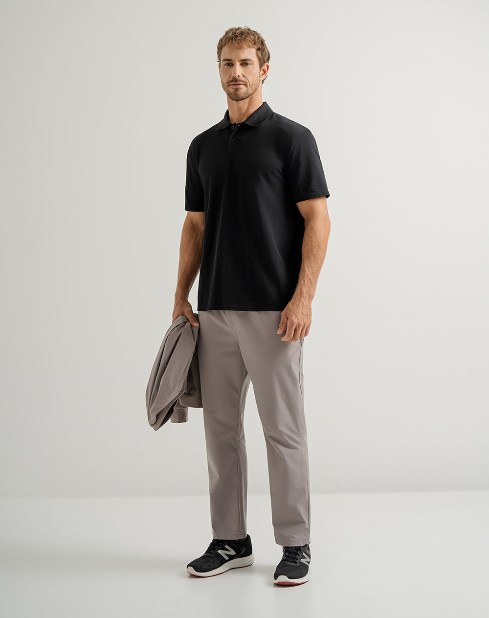 Polo regular algodón supima negra hombre